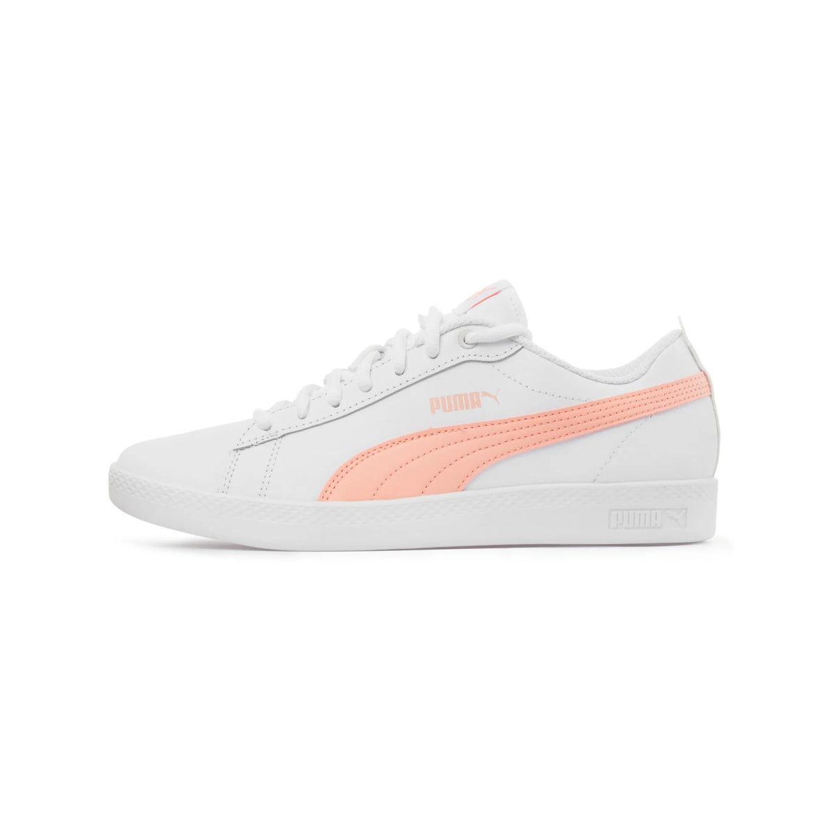 Puma Smash V2 Leather – White/Apricot (Women) - Puma 36520826
