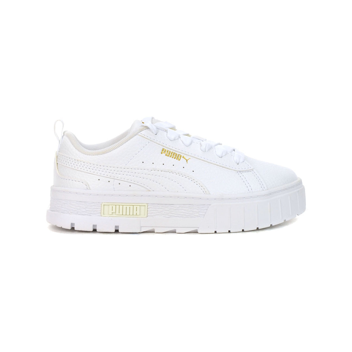 Puma Mayze Leather – White/Team Gold (Kids) - Puma 38452801